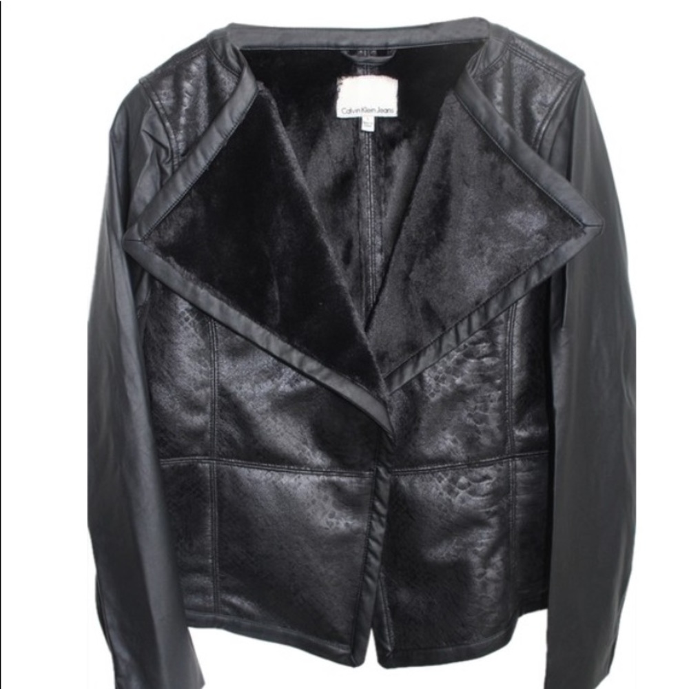 NEVER WORN CALVIN KLEIN FURRY SNAKE SKIN JACKET